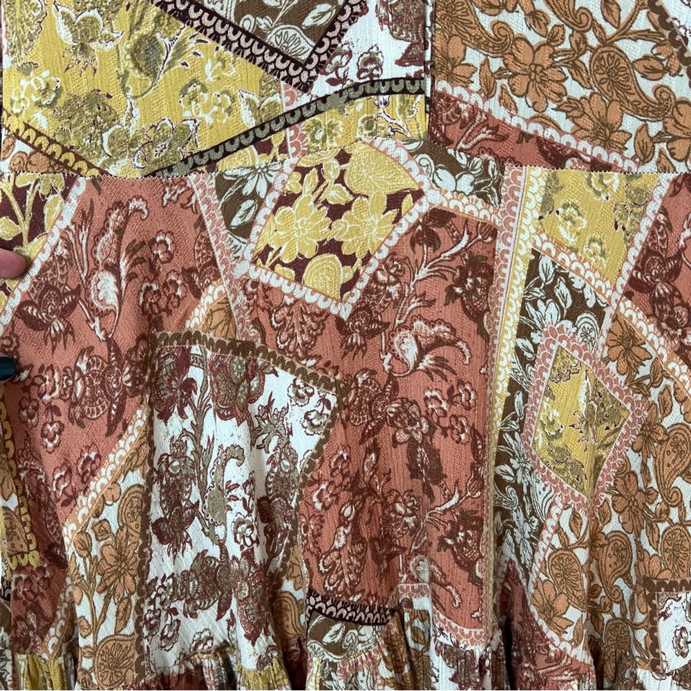 Rip Curl Oversized Boho Floral Patchwork Flowy Dr… - image 6